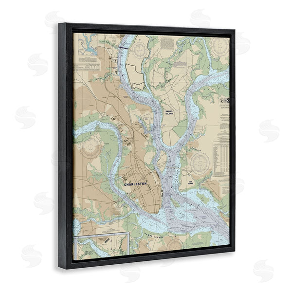 Stupell Industries Stupell Studio | Charleston South Carolina Nautical Map Daniel Island Wall Art