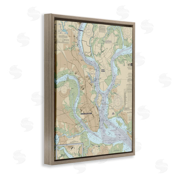 Stupell Industries Stupell Studio | Charleston South Carolina Nautical Map Daniel Island Wall Art
