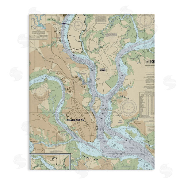 stupell industries Stupell Studio | Charleston South Carolina Nautical Map Daniel Island Wall Art