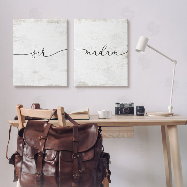Stupell Industries Stupell Studio | Charming Madam & Sir Calligraphy Simple Rustic Wall Art