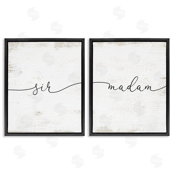 Stupell Industries Stupell Studio | Charming Madam & Sir Calligraphy Simple Rustic Wall Art