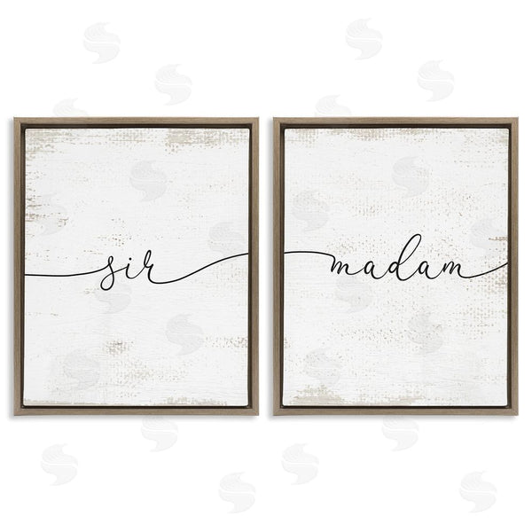 Stupell Industries Stupell Studio | Charming Madam & Sir Calligraphy Simple Rustic Wall Art