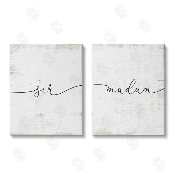stupell industries Stupell Studio | Charming Madam & Sir Calligraphy Simple Rustic Wall Art