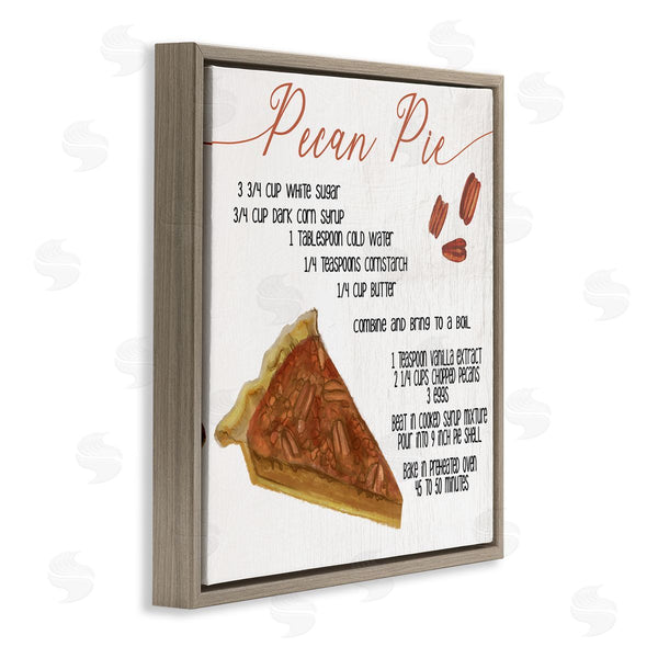 Stupell Industries Stupell Studio | Charming Pecan Pie Recipe Autumn Harvest Dessert Wall Art