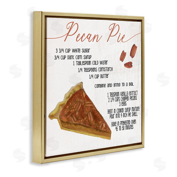 Stupell Industries Stupell Studio | Charming Pecan Pie Recipe Autumn Harvest Dessert Wall Art