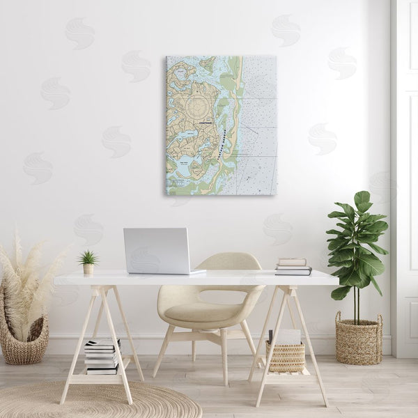 Stupell Industries Stupell Studio | Chatham Harbor Traditional Nautical Map Grey Blue Wall Art
