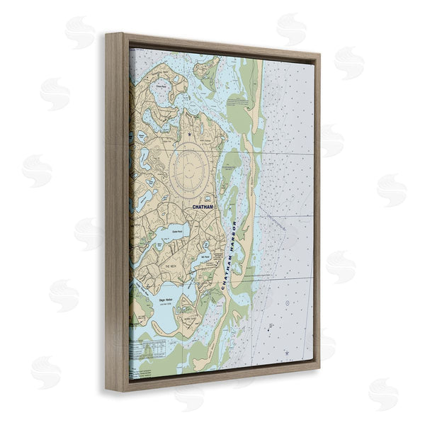Stupell Industries Stupell Studio | Chatham Harbor Traditional Nautical Map Grey Blue Wall Art
