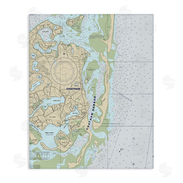 stupell industries Stupell Studio | Chatham Harbor Traditional Nautical Map Grey Blue Wall Art