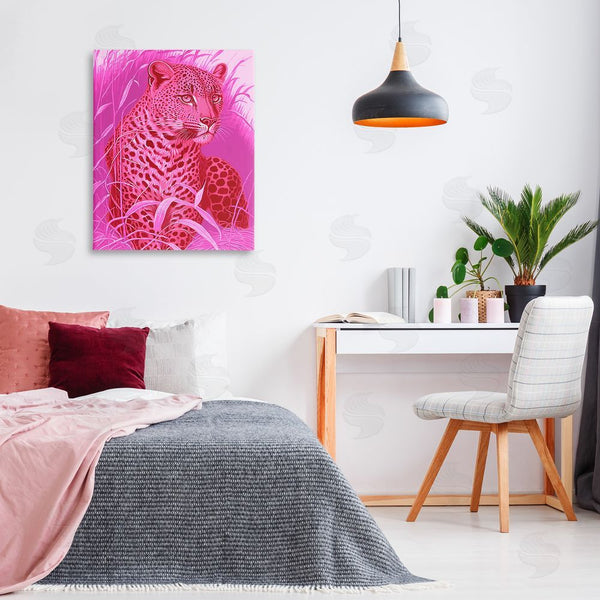 Stupell Industries Stupell Studio | Cheetah Among Pink Leaves Wall Art