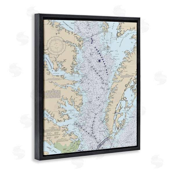 Stupell Industries Stupell Studio | Chesapeake Bay Water Flow Map Coastal Cartography Wall Art