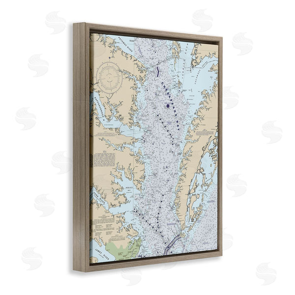 Stupell Industries Stupell Studio | Chesapeake Bay Water Flow Map Coastal Cartography Wall Art