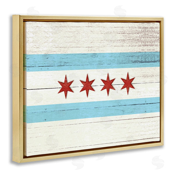 Stupell Industries Stupell Studio | Chicago Flag Distressed Style