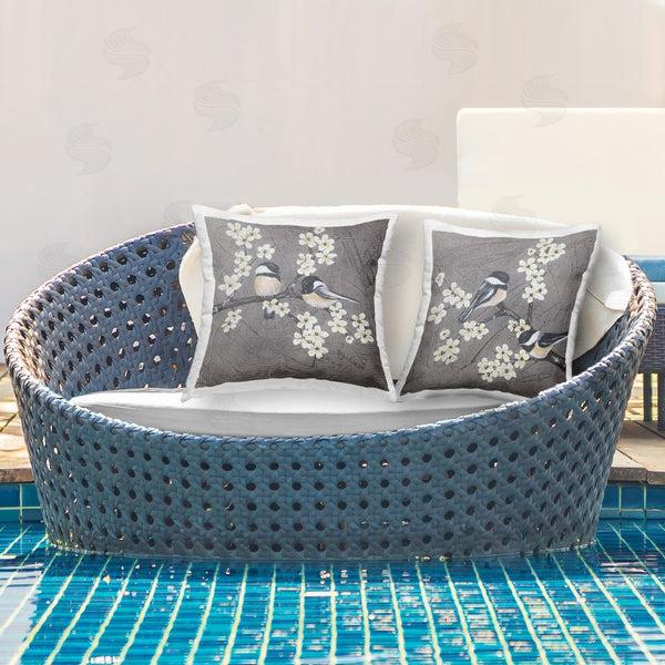 Stupell Industries Stupell Studio | Chickadee Birds Flowering Branch Printed Throw Pillow Set