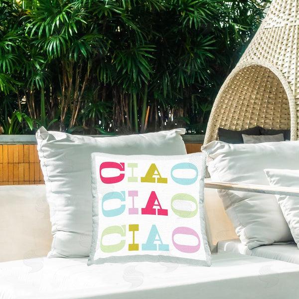 Stupell Industries Stupell Studio | Ciao Typography Pattern Printed Throw Pillow