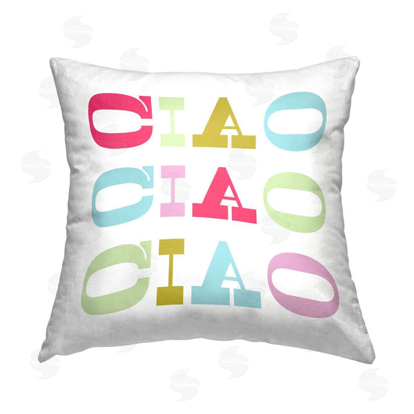 stupell industries Stupell Studio | Ciao Typography Pattern Printed Throw Pillow