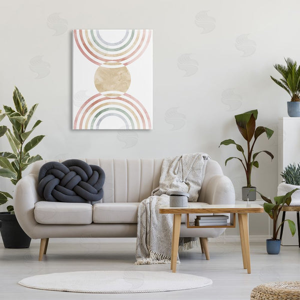 Stupell Industries Stupell Studio | Circle With Abstract Rainbows Wall Art