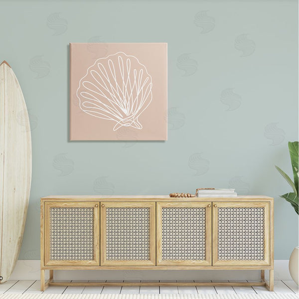 Stupell Industries Stupell Studio | Clam Shell Squiggle Doodle Tan Sea Life Wall Art