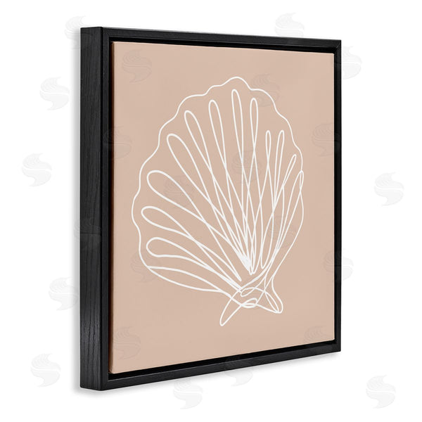 Stupell Industries Stupell Studio | Clam Shell Squiggle Doodle Tan Sea Life Wall Art