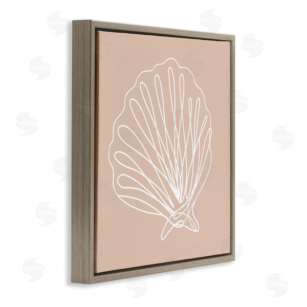 Stupell Industries Stupell Studio | Clam Shell Squiggle Doodle Tan Sea Life Wall Art