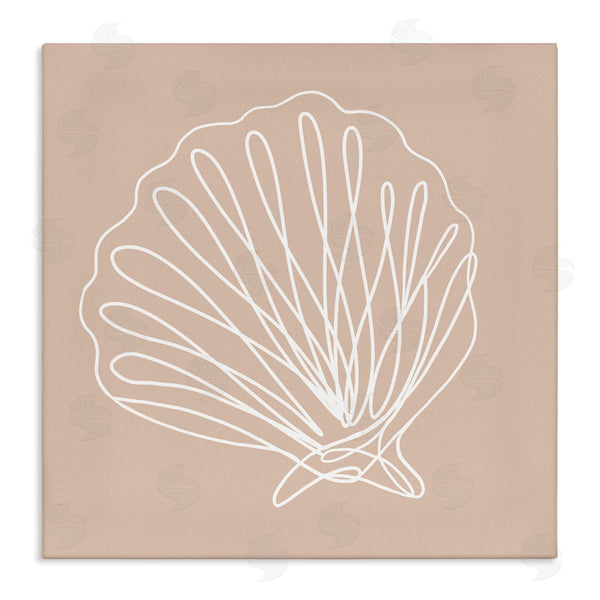 stupell industries Stupell Studio | Clam Shell Squiggle Doodle Tan Sea Life Wall Art