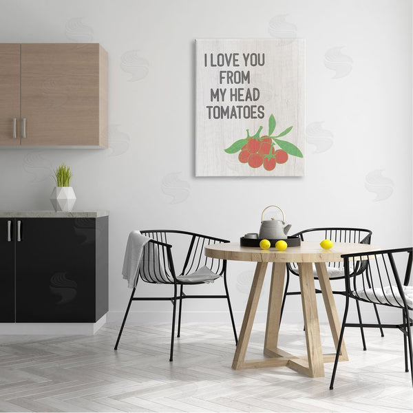 Stupell Industries Stupell Studio | Clever Love You Tomatoes Farm Sign Grain Pattern Wall Art