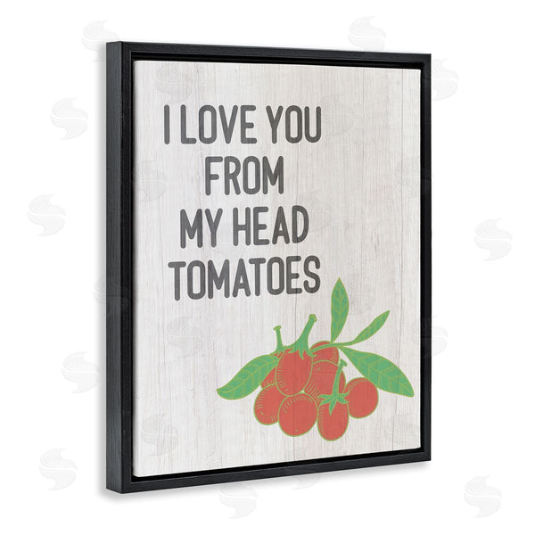 Stupell Industries Stupell Studio | Clever Love You Tomatoes Farm Sign Grain Pattern Wall Art