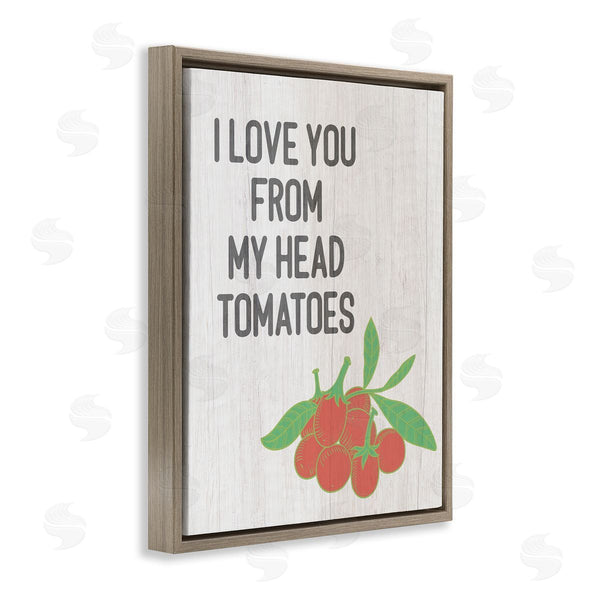 Stupell Industries Stupell Studio | Clever Love You Tomatoes Farm Sign Grain Pattern Wall Art