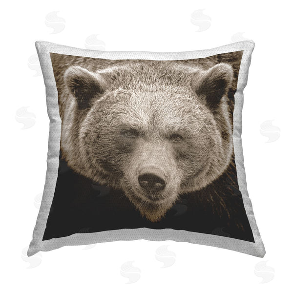 Stupell Industries Stupell Studio | Close Up Bear Wildlife Face Printed Throw Pillow