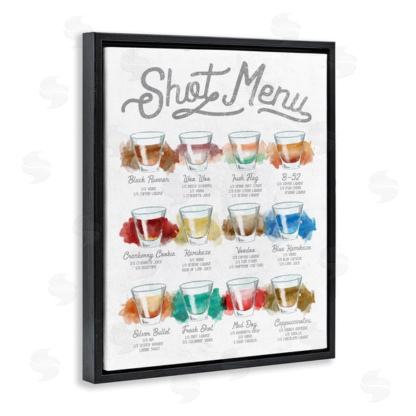 Stupell Industries Stupell Studio | Cocktail Shot Menu Kitchen Drink Recipes