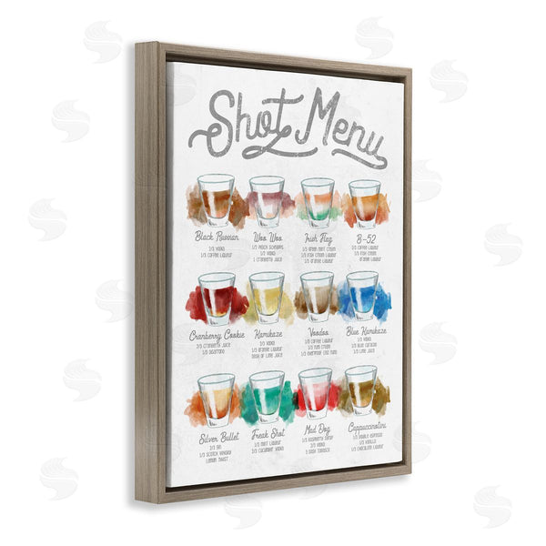 Stupell Industries Stupell Studio | Cocktail Shot Menu Kitchen Drink Recipes