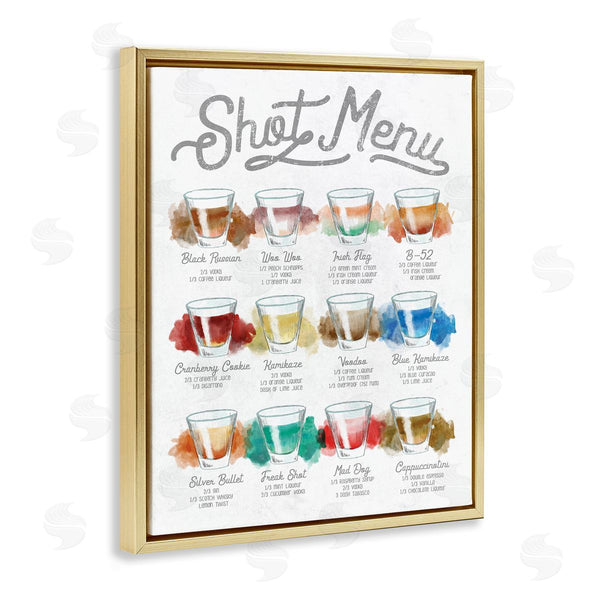 Stupell Industries Stupell Studio | Cocktail Shot Menu Kitchen Drink Recipes