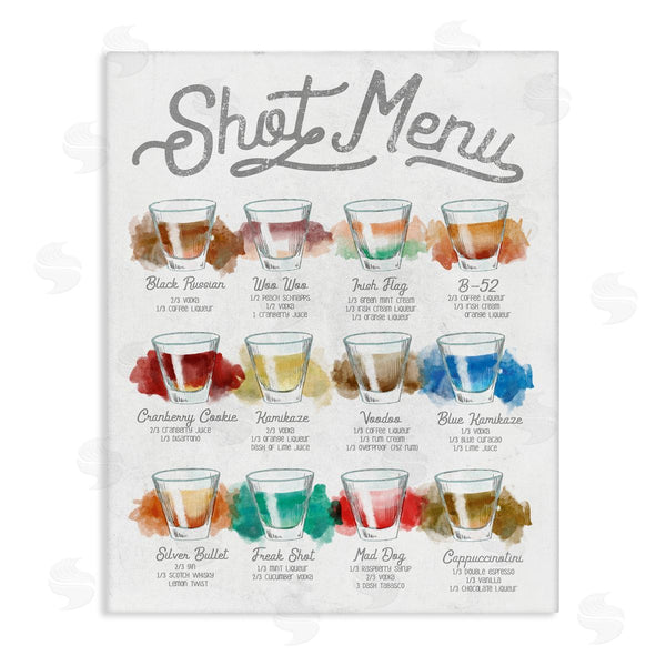 stupell industries Stupell Studio | Cocktail Shot Menu Kitchen Drink Recipes
