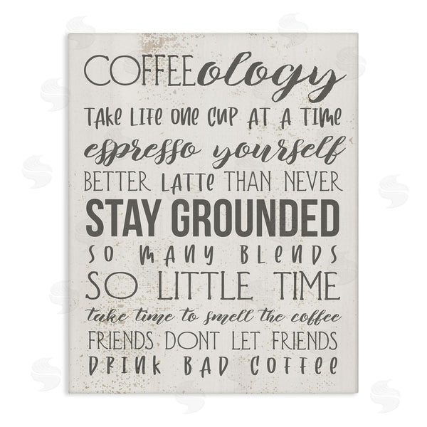 stupell industries Stupell Studio | Coffee-Ology Motivational Puns Kitchen Humor