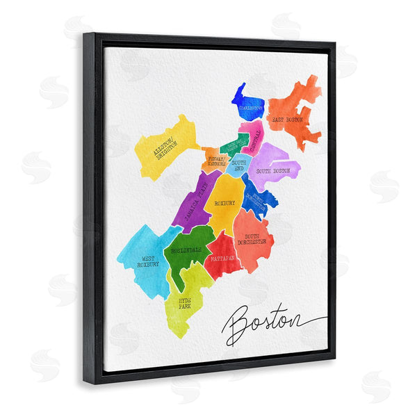 Stupell Industries Stupell Studio | Colorful Boston MA Map