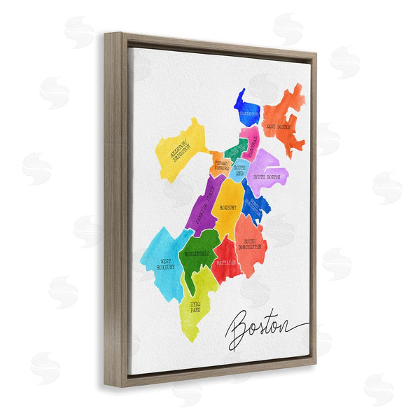 Stupell Industries Stupell Studio | Colorful Boston MA Map