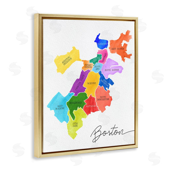 Stupell Industries Stupell Studio | Colorful Boston MA Map