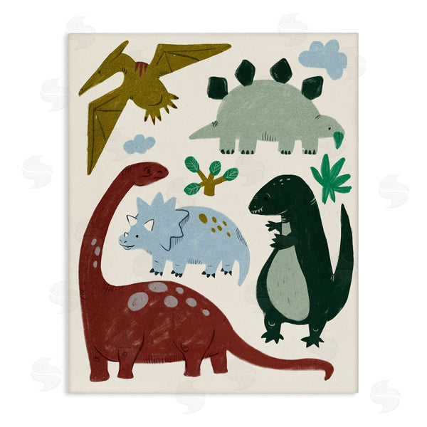 stupell industries Stupell Studio | Colorful Cartoon Dinosaur Friends