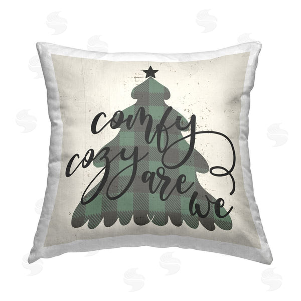 stupell industries Stupell Studio | Comfy Cozy Are We Plaid Tree Printed Throw Pillow