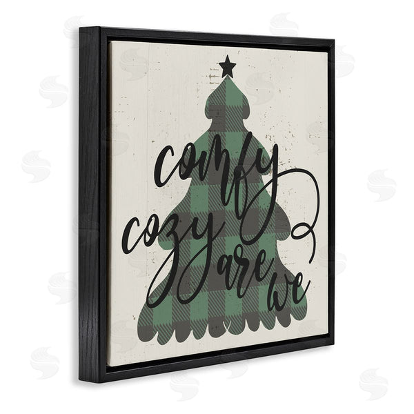 Stupell Industries Stupell Studio | Comfy Cozy Are We Quote Plaid Christmas Tree Wall Art