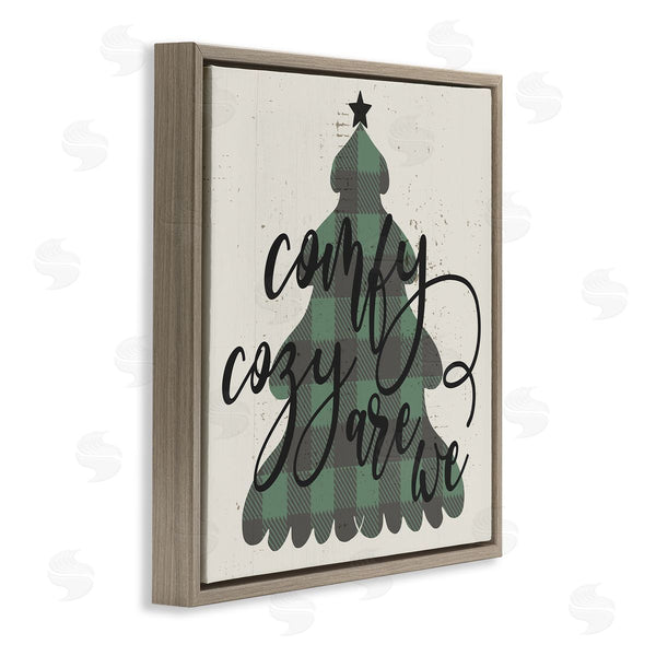 Stupell Industries Stupell Studio | Comfy Cozy Are We Quote Plaid Christmas Tree Wall Art