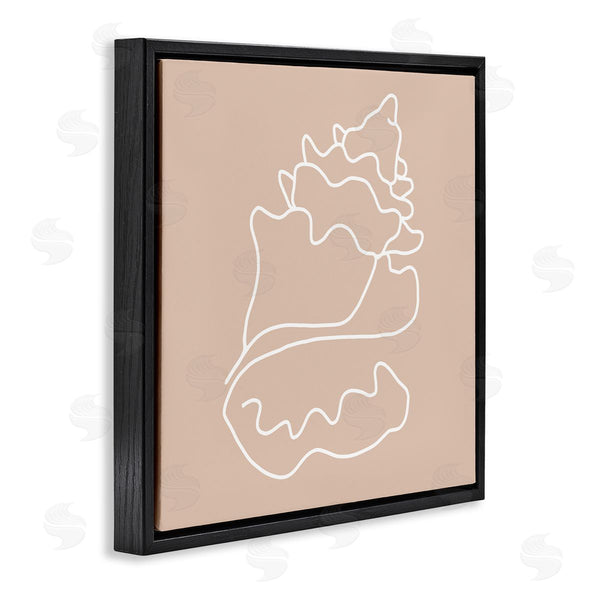 Stupell Industries Stupell Studio | Conch Shell Line Doodle Minimal Beige Beach Wall Art