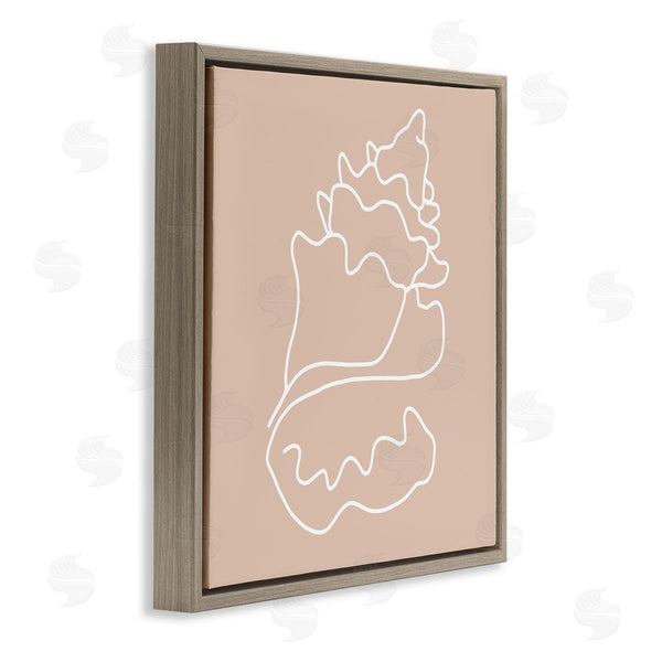 Stupell Industries Stupell Studio | Conch Shell Line Doodle Minimal Beige Beach Wall Art