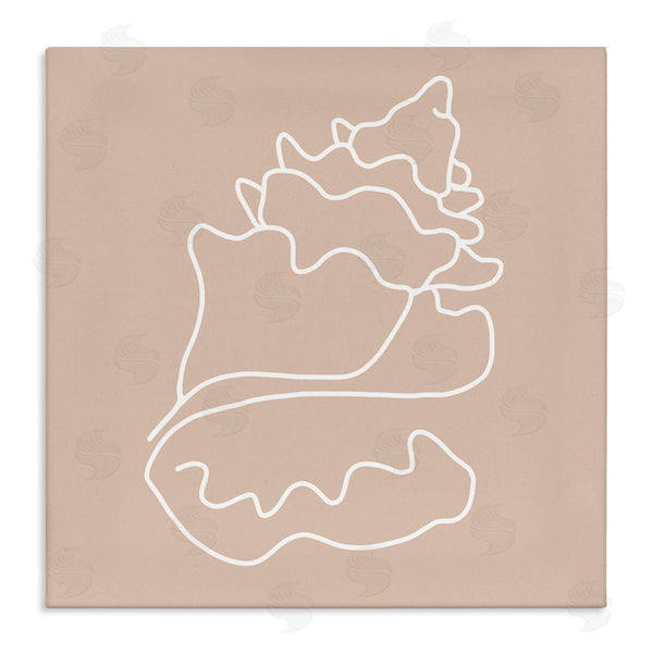 stupell industries Stupell Studio | Conch Shell Line Doodle Minimal Beige Beach Wall Art