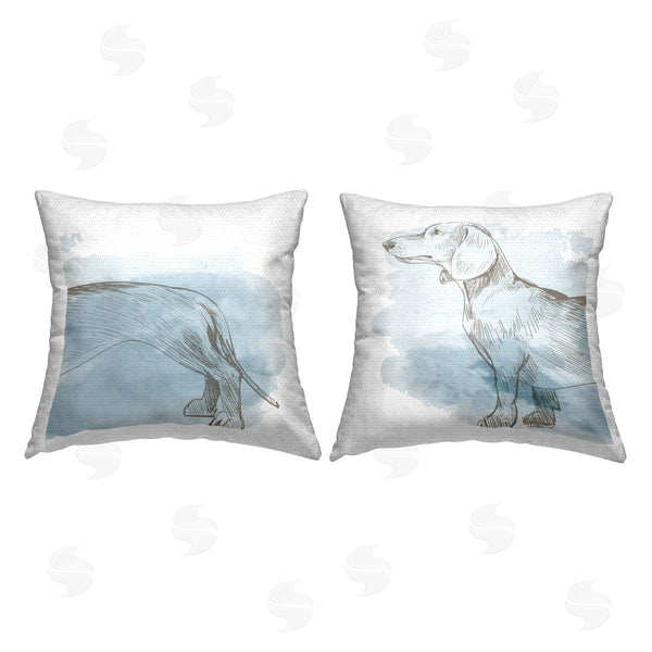 Stupell Industries Stupell Studio | Connecting Dachshund Dog Printed Throw Pillow Set
