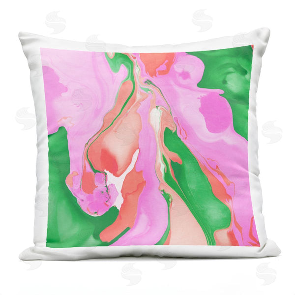 Stupell Industries Stupell Studio | Contemporary Bold Pink Green Fluid Shapes Printed Throw Pillow