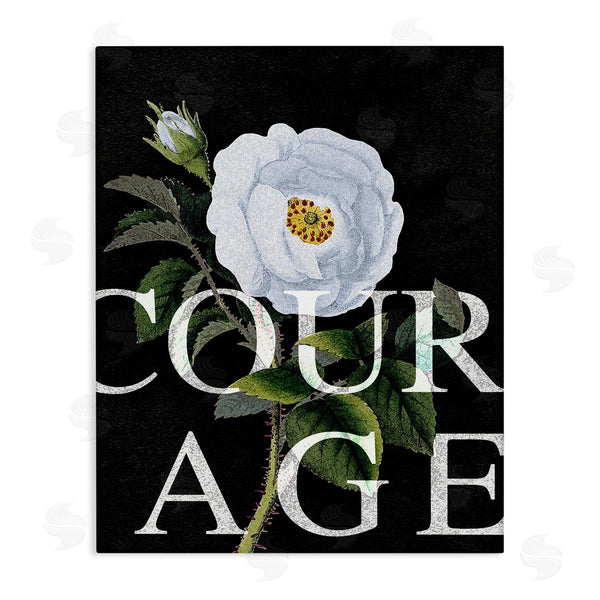 stupell industries Stupell Studio | Courage Text over Vintage White Rose Floral