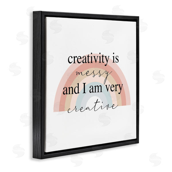 Stupell Industries Stupell Studio | Creativity Is Messy Funny Phrase Boho Tone Rainbow Wall Art