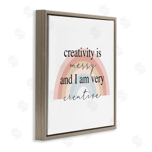 Stupell Industries Stupell Studio | Creativity Is Messy Funny Phrase Boho Tone Rainbow Wall Art
