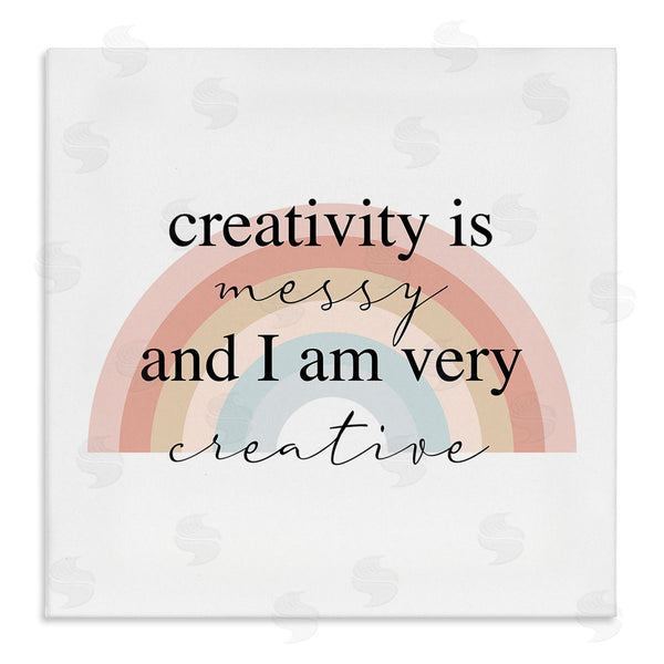 stupell industries Stupell Studio | Creativity is Messy Funny Phrase Boho Tone Rainbow Wall Art