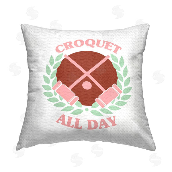 Stupell Industries Stupell Studio | Croquet All Day Pastel Laurel Printed Throw Pillow